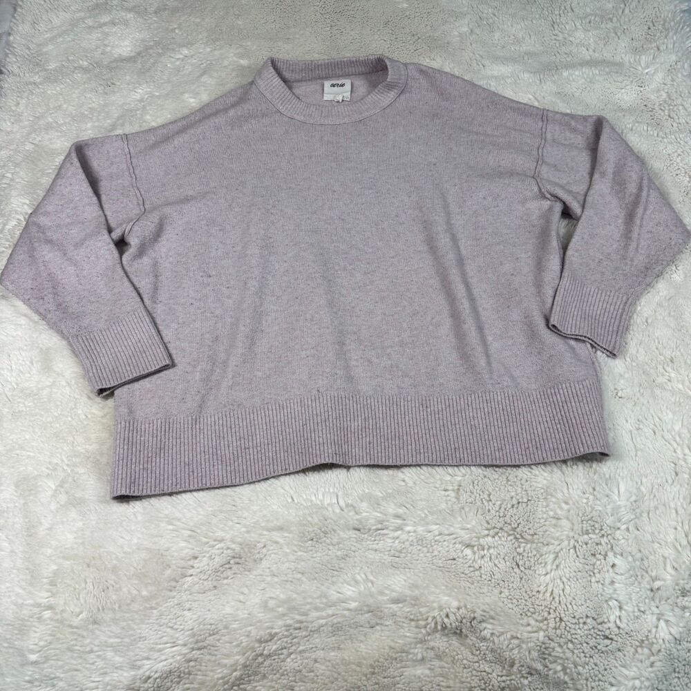 Aerie Lavender Knit Sweater | Cozy Crewneck | Size L